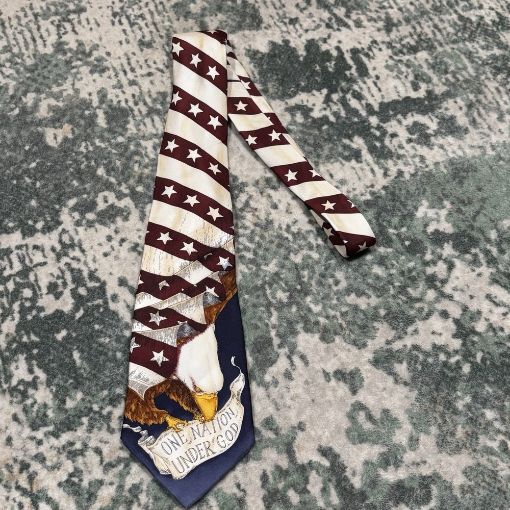 Vintage Larson "One Nation Under God" patriotic tie